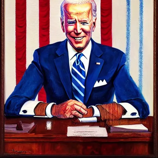 Image similar to Joe Biden can't remember, artwork by Ivan Seal, 8k, oil painting, high definition, highly detailed