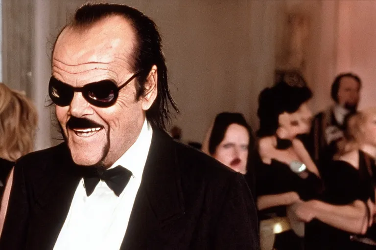 Image similar to Jack Nicholson from the shining dressed in goth