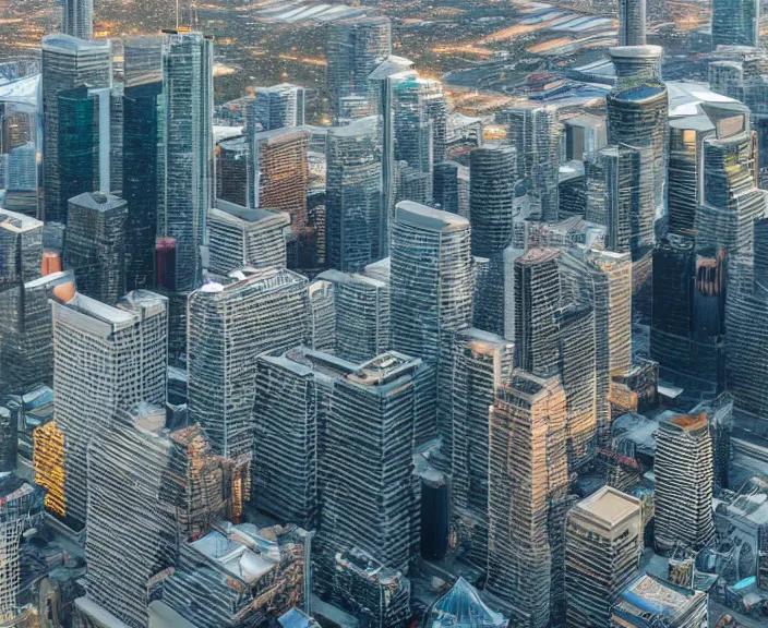 Image similar to 4 k hd, high detail photograph of toronto, shot with sigma f / 4. 2, 2 5 0 mm sharp lens, wide shot, volumetric lighting, isometric view, highly detailed texture render, unreal engine