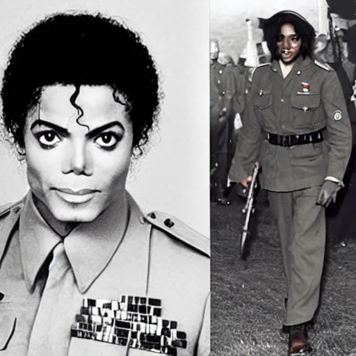 Image similar to Michael Jackson as a WWII soldier, HD