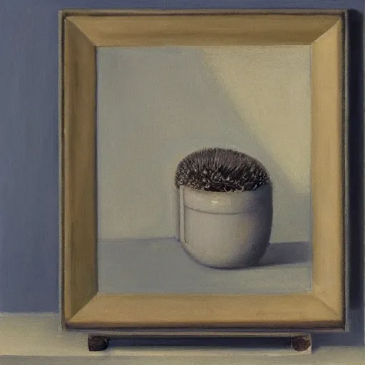 Prompt: “ carl the hedgehog in the style of giorgio morandi ”