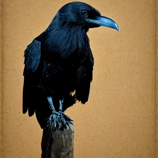 Prompt: fractal three legged black crow