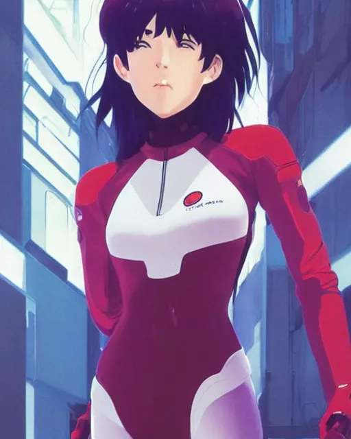 Image similar to girl wearing an eva plugsuit | | very very anime!!!, fine - face, audrey plaza, realistic shaded perfect face, fine details. anime. realistic shaded lighting poster by ilya kuvshinov katsuhiro otomo ghost - in - the - shell, magali villeneuve, artgerm, jeremy lipkin and michael garmash and rob rey