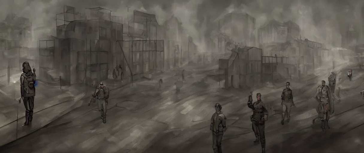 Image similar to dystopian nazi Germany concept art digital painting