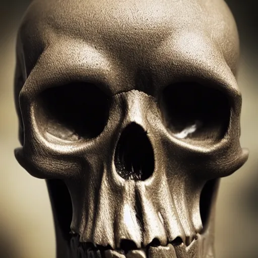 Image similar to A skull of an alien creature, intricate, 35mm, photorealistic, realistic, depth of field, photography, high definition, 8k