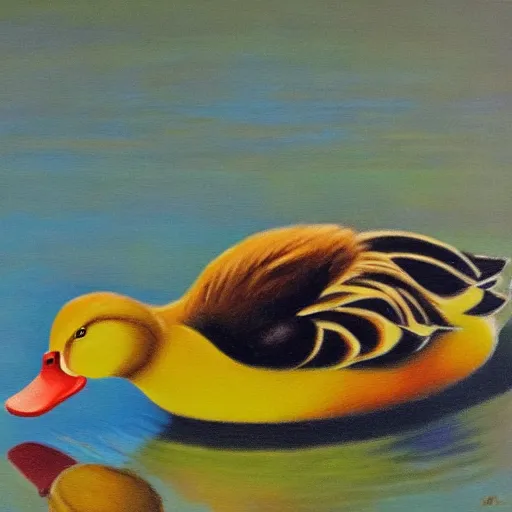 Image similar to a duck on the prowl oil painting ralph goings