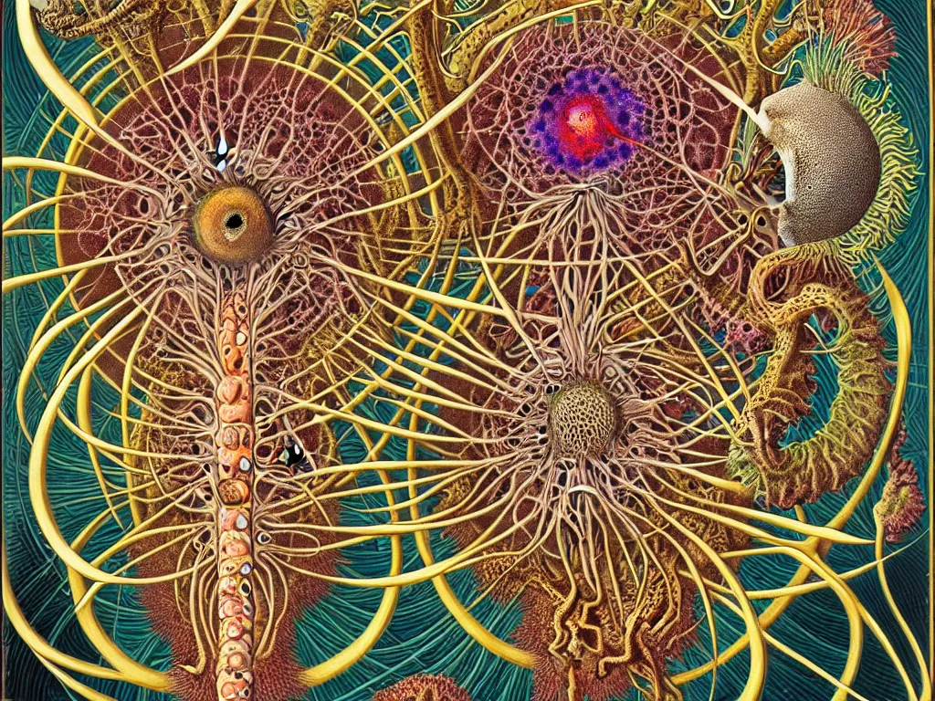 Image similar to neo surrealism, art by ernst haeckel and daniel martin diaz