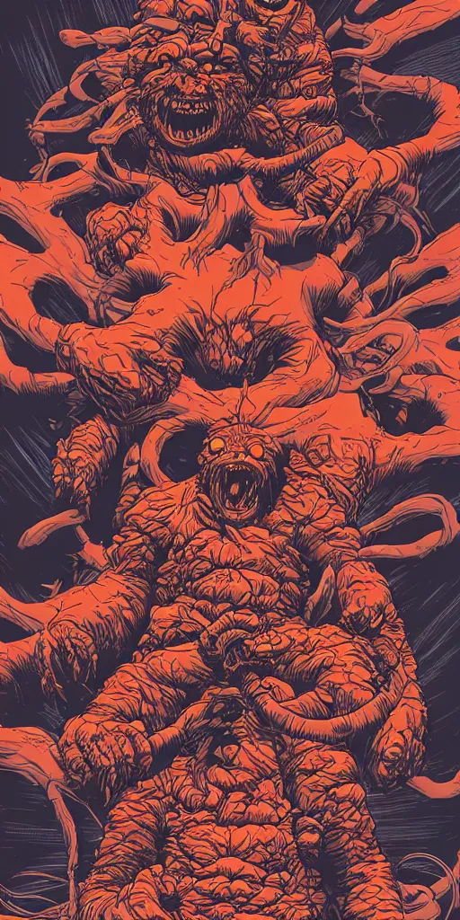 Image similar to the thing 1 9 8 2 monster, by laurie greasley, dynamic composition, dramatic lighting, hyper - realistic, ultra detailed, 8 k