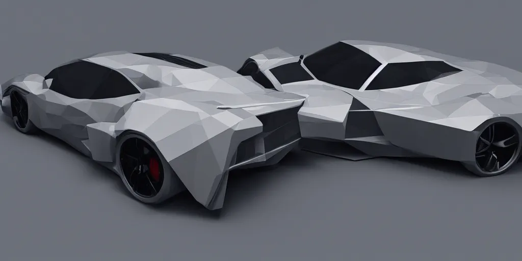 Image similar to a low poly object of a sport car, unreal engine