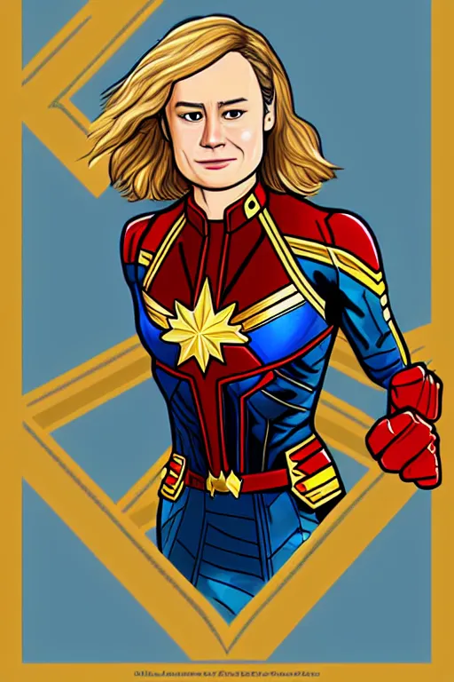 Prompt: Brie Larson as Captain Marvel high quality digital painting in the style of James Jean