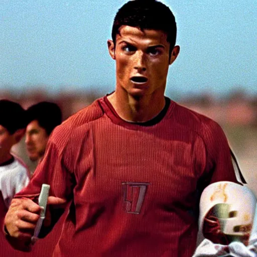 Image similar to movie still of cristiano ronaldo as knish in rounders (1998),