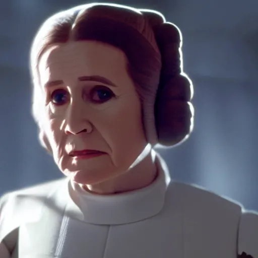 Image similar to joe biden as princess leia in star wars episode 6, 8k resolution, full HD, cinematic lighting, award winning, anatomically correct