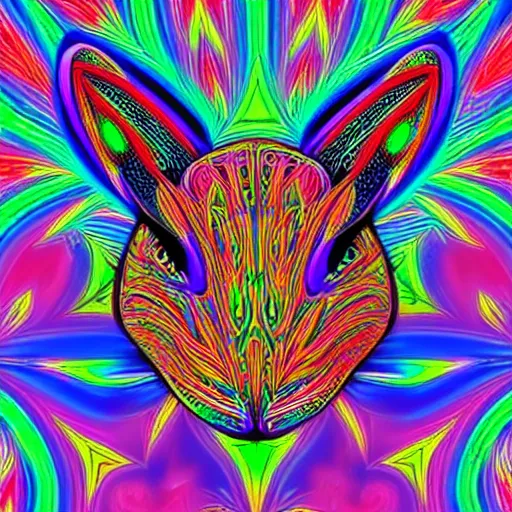 Image similar to a psychedelic neon technicolor portrait illustration of a mouse in geometric kaleidoscopic colors trending on artstation 4 k intricate extremely detailed digital art