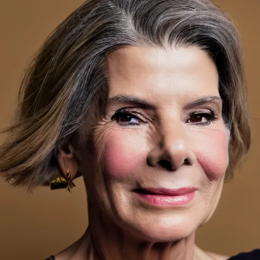 Image similar to old sandra bullock actress at age 9 0 years old, color ( sony a 7 r iv, symmetric balance, polarizing filter, photolab, lightroom, 4 k, dolby vision, photography award ), vogue, perfect face