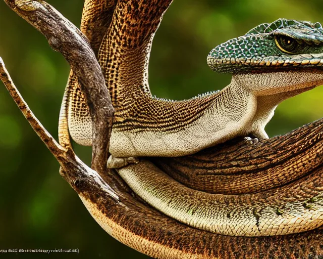 Prompt: langford's basilisk, art by national geographic, telephoto, nature photography