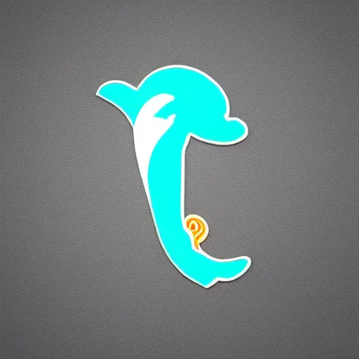 Prompt: neon tubes anime dolphin profile picture, sharp and clear