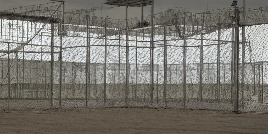 Prompt: guantanamo bay prison, no people