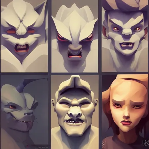 Image similar to face icon stylized minimalist gargoyles, loftis, cory behance hd by jesper ejsing, by rhads, makoto shinkai and lois van baarle, ilya kuvshinov, rossdraws global illumination