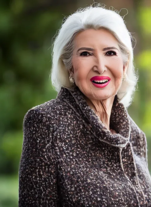 Image similar to dslr photo portrait still of 7 5 year old age 7 5 ivanka trump at age 7 5!!!, 8 5 mm f 1. 8