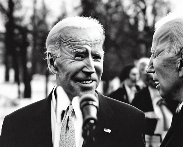 Image similar to president joe biden face to face with president joe biden, nikon 3 5 mm, photograph