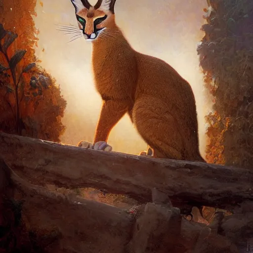 Image similar to sad caracal holding a sign saying