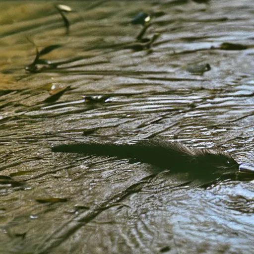 Image similar to 35mm photo of a rat fishing at a riverbank, water, well lit, bright and fun colors