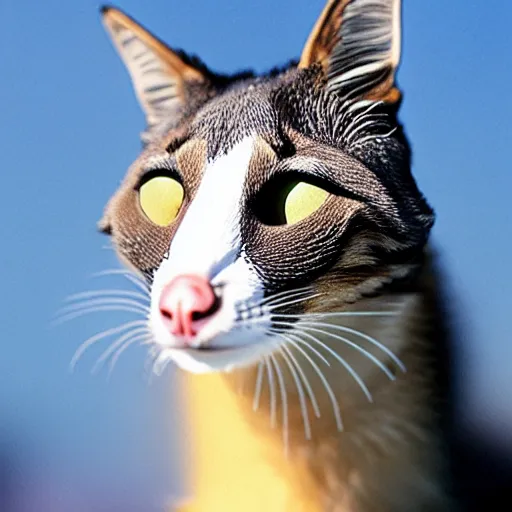 Prompt: a goose - cat - hybrid, animal photography