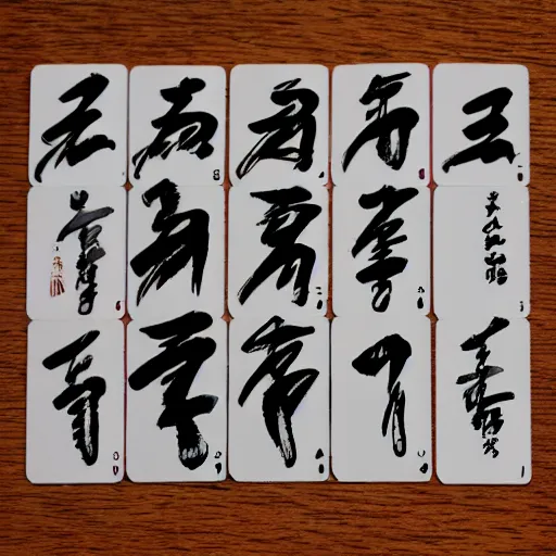 Image similar to japanese calligraphy playing cards