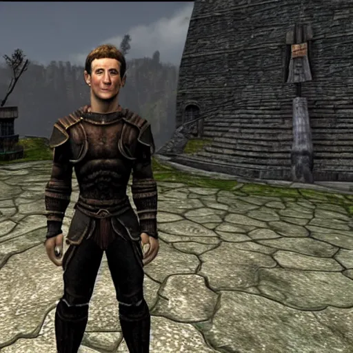 Image similar to Mark Zuckerberg in The Elder Scrolls: Oblivion