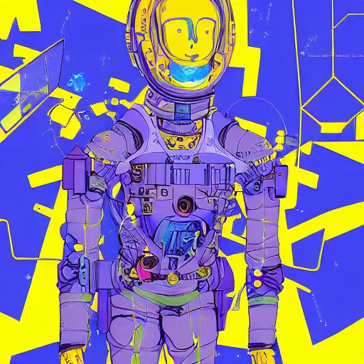 Prompt: Liminal space in outer space by Josan Gonzalez, blue and yellow color scheme