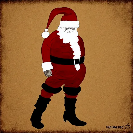 Image similar to gangster santa claus, digital art