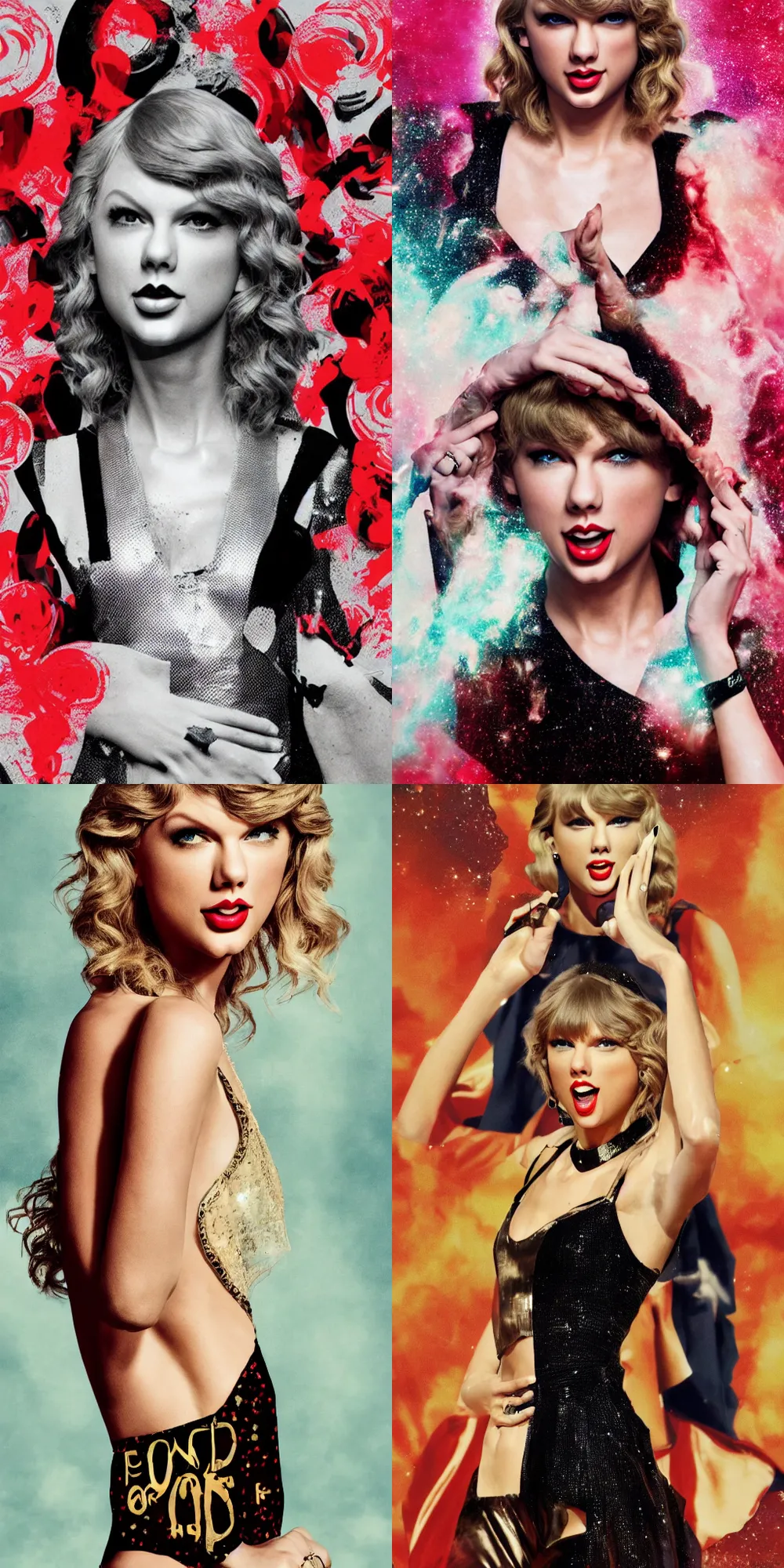 Prompt: Taylor Swift propaganda poster hailing her as God of Pop, 8K HD