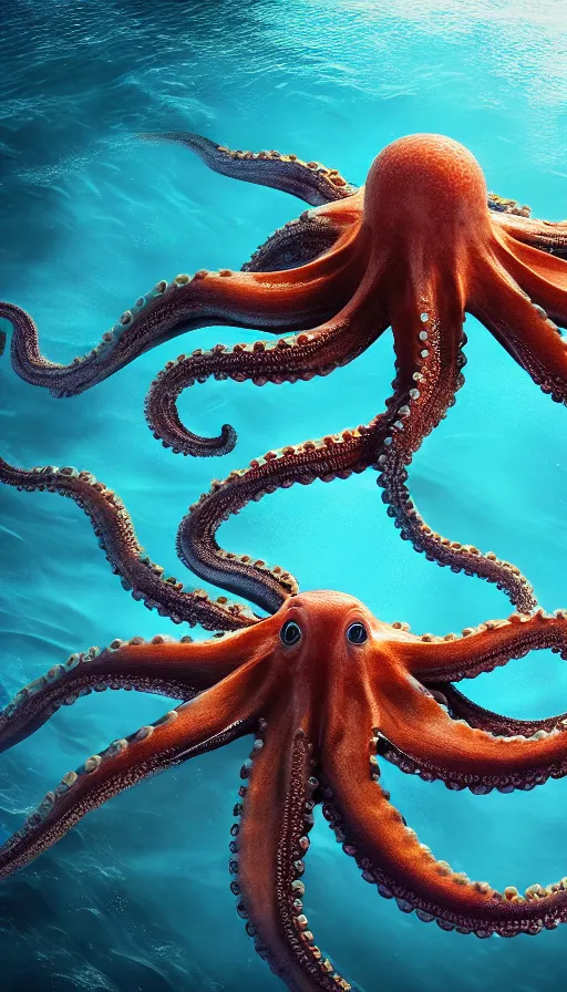 Image similar to A octopus in the ocean centered-photograph film still, dynamic action pose, National Geographic, insane detail, intricate, highly detailed, Zeiss Lens, DSLR photography, smooth, sharp focus, Unreal Engine 5, Octane Render, Redshift, depth of field 8K