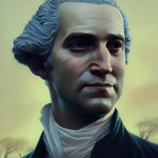 Image similar to highly detailed portrait, george washington, in gta v, stephen bliss, unreal engine, fantasy art by greg rutkowski, loish, rhads, ferdinand knab, makoto shinkai and lois van baarle, ilya kuvshinov, rossdraws, tom bagshaw, global illumination, radiant light, detailed and intricate environment