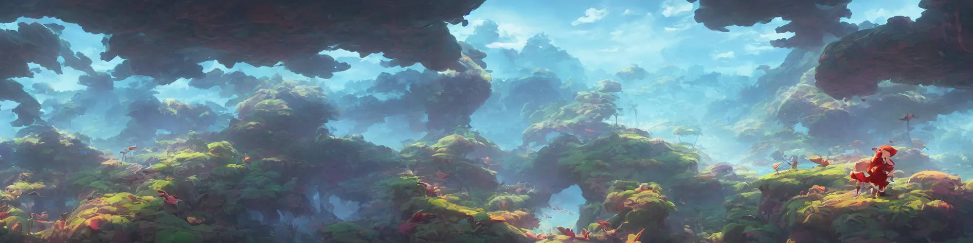 Image similar to 3 6 0 panoramic dynamics matte painting acrylic blur oil wonderland yoshi kurbi dofus, hight contrast,, behance hd by jesper ejsing, by rhads, makoto shinkai and lois van baarle, ilya kuvshinov, rossdraws global illumination