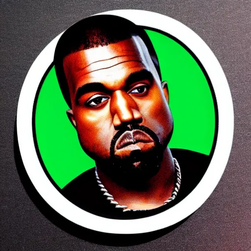 Prompt: whatsapp sticker of kanye west's face