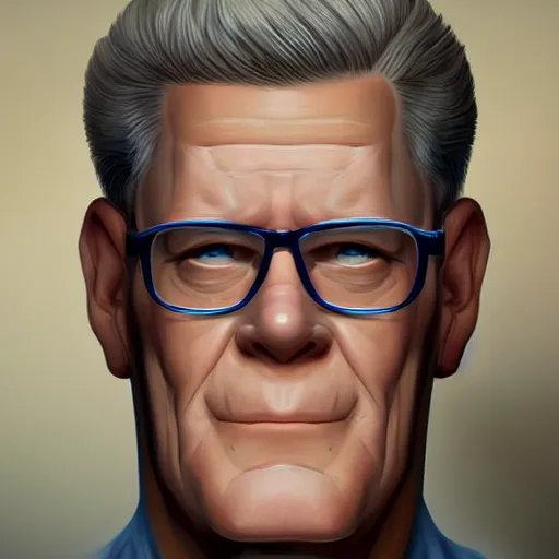 Image similar to Hank Hill, portrait, highly detailed, digital painting, deviantart, concept art, sharp focus, illustration