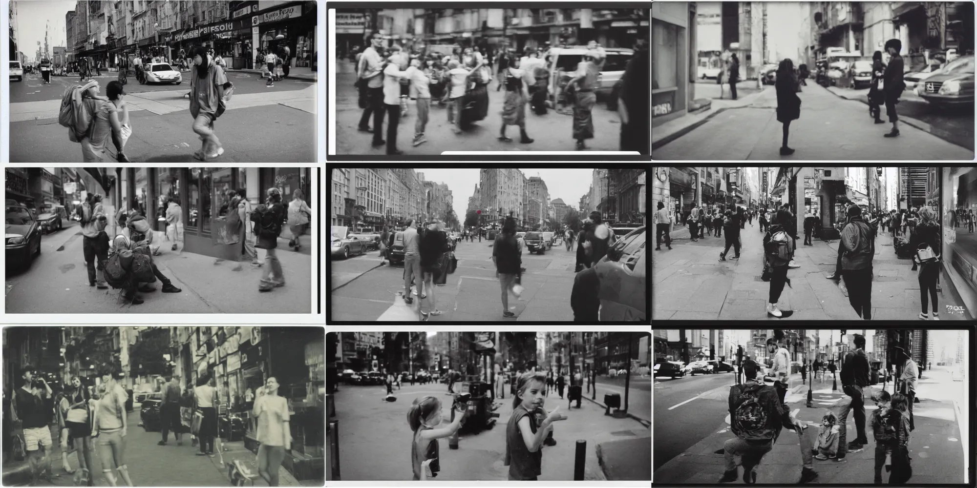 Prompt: Candid Street Photography. Polaroid 600 Film