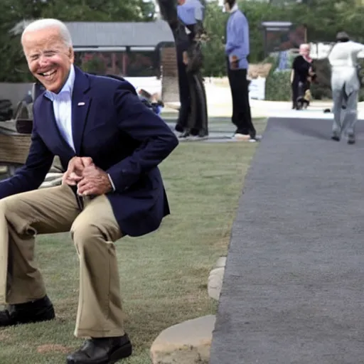 Image similar to award-winning photo of Joe Biden wearing cargo pants