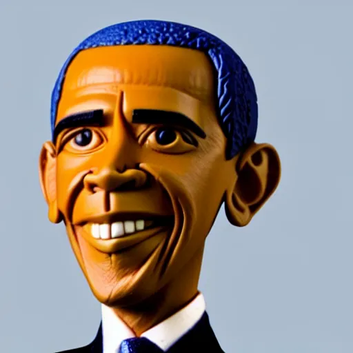 Prompt: obama, made of clay, as a claymation character