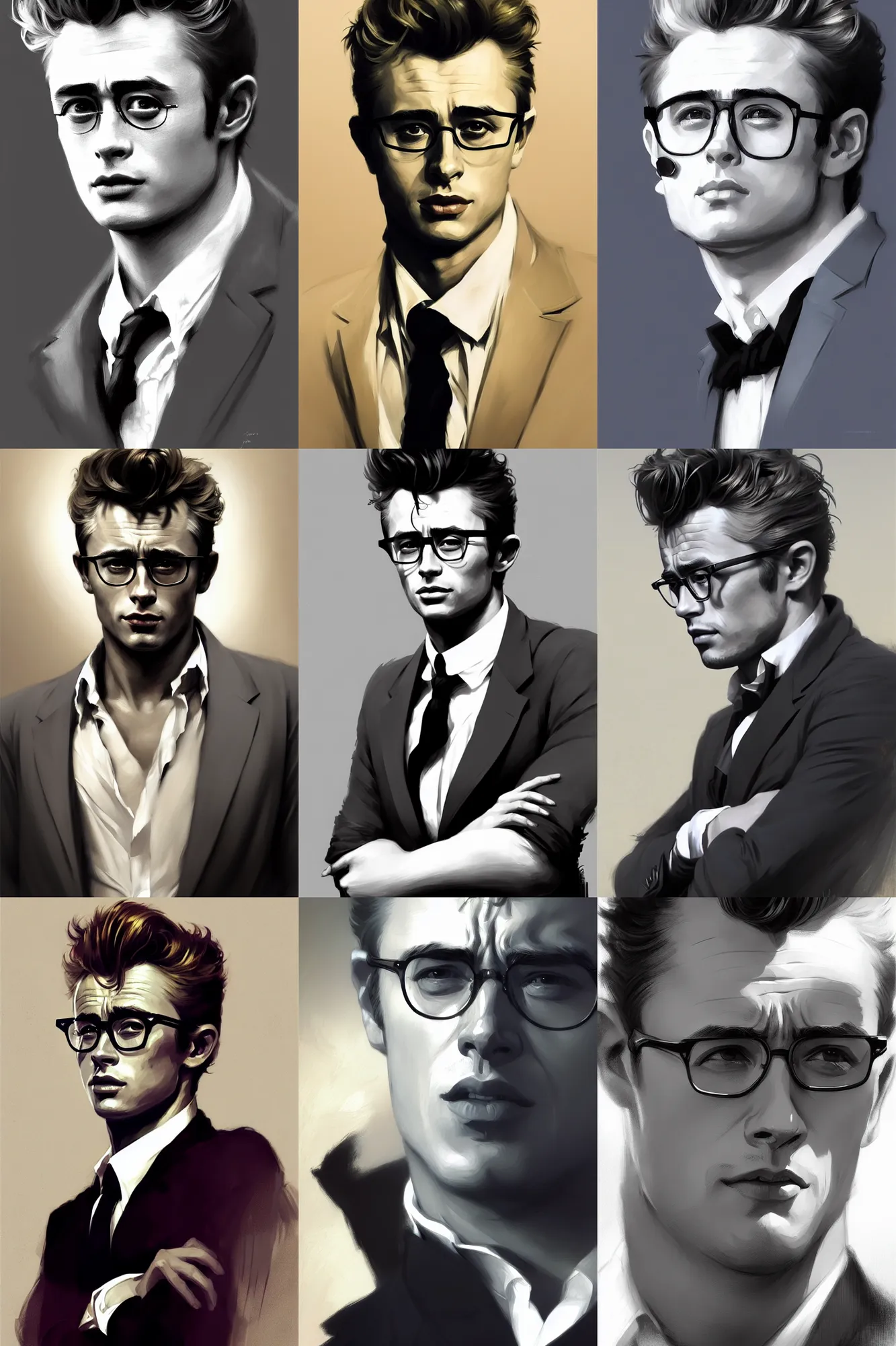 Prompt: james dean in a suit, illustration by ruan jia and mandy jurgens and william - adolphe bouguereau, artgerm, 4 k, digital art, surreal, space dandy style, highly detailed, godsend, artstation, digital painting, concept art, smooth, sharp focus, illustration by ruan jia and mandy jurgens and william - adolphe bouguereau