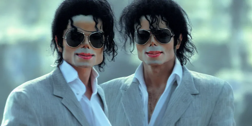 Image similar to michael jackson by himself 2 0 0 9 style wearing shades, studio solo, this is it style, photo real, pores, motion blur, solo, by himself, heroic pose, real life, spotted, ultra realistic face, accurate, 4 k, movie still, uhd, sharp, detailed, cinematic, render, modern