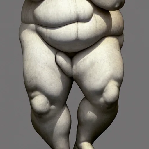 Image similar to fat Greek statue, realistic