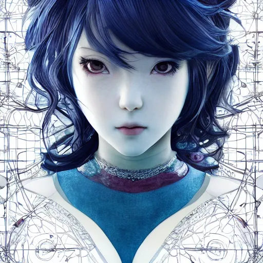 Image similar to the portrait of a blueberry that resembles an absurdly beautiful, graceful, elegant, sophisticated anime gravure idol, an ultrafine hyperdetailed illustration by kim jung gi, irakli nadar, intricate linework, bright colors, octopath traveler, final fantasy, unreal engine 5 highly rendered, global illumination, radiant light, detailed and intricate environment