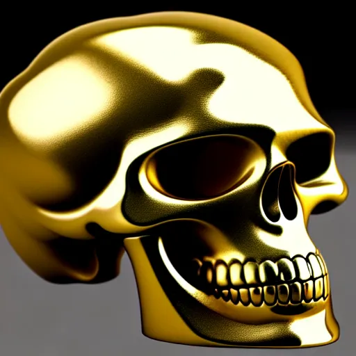 Image similar to marble scull with curved gold texture