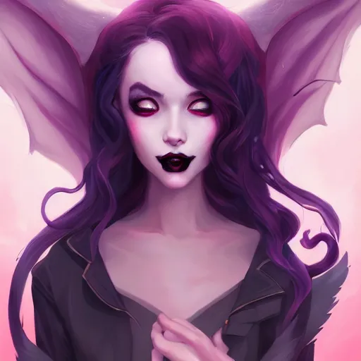 Prompt: a portrait of a beautiful vampire with fangs, art by lois van baarle and loish and ross tran and rossdraws and sam yang and samdoesarts and artgerm, digital art, highly detailed, intricate, sharp focus, Trending on Artstation HQ, deviantart, unreal engine 5, 4K UHD image