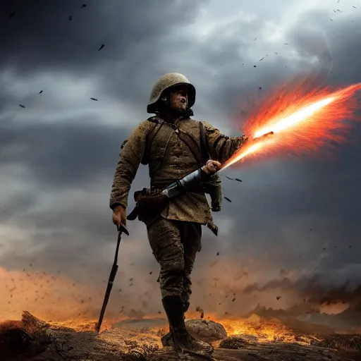 Image similar to war, pyrrhic war, loner, battlefield scene, dramatic lighting, ultra hd, hdr, 8 k