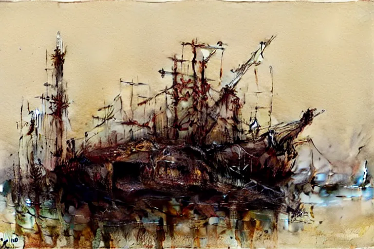 Image similar to (((((a ramshackle shipyard))))) by Jean-Baptiste Monge!!!!!!!!!!!!!!!!!!!!!!!!!!!