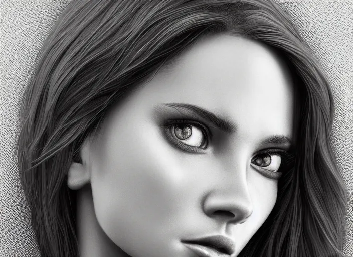 Prompt: award - winning intricate highly detailed artwork featuring a hyper - realism digital portrait of the most beautiful woman in the world, zbrush, perfect eyes. by artstation, deviant art.