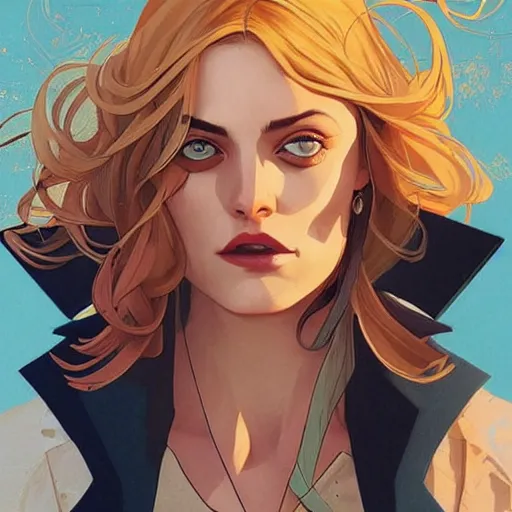 Image similar to Joshua Middleton comic art, pretty female Phoebe Tonkin, pirate, eye patch over one eye, evil smile, symmetrical face, symmetrical eyes, pirate clothing, long wavy blonde hair, full body:: sunny weather::